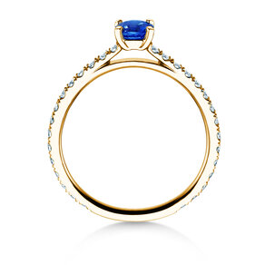 Verlobungsring Bright in 14K Gelbgold mit Saphir 0,50ct und Diamanten 0,36ct