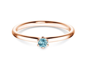 Verlobungsring Classic Colour in 9K Roségold mit Blautopas 0,10ct
