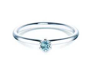 Verlobungsring Classic Colour in 14K Weißgold mit Blautopas 0,05ct