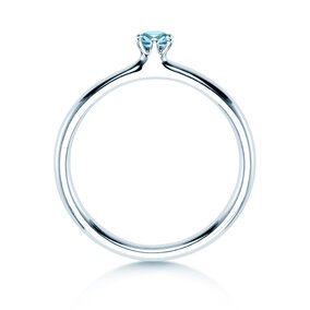 Verlobungsring Classic Colour in 9K Weißgold mit Blautopas 0,10ct