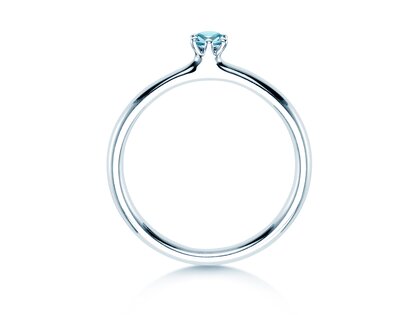 Verlobungsring Classic Colour in 14K Weißgold mit Blautopas 0,05ct