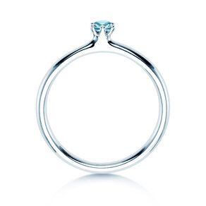 Verlobungsring Classic Colour in 14K Weißgold mit Blautopas 0,05ct