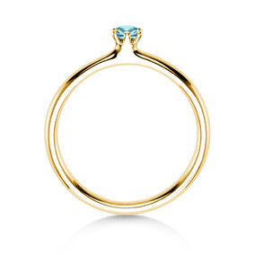 Verlobungsring Classic Colour in 9K Gelbgold mit Blautopas 0,10ct