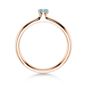 Verlobungsring Classic Colour in 9K Roségold mit Blautopas 0,10ct