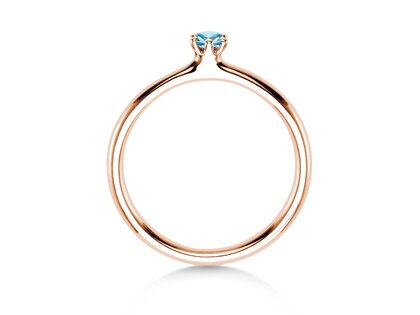 Verlobungsring Classic Colour in 9K Roségold mit Blautopas 0,10ct