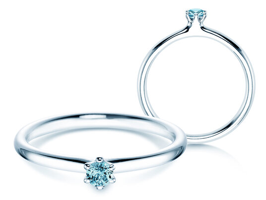 Verlobungsring Classic Colour in Silber 925/- mit Blautopas 0,05ct