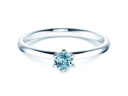 Verlobungsring Classic Colour in 9K Weißgold mit Blautopas 0,25ct