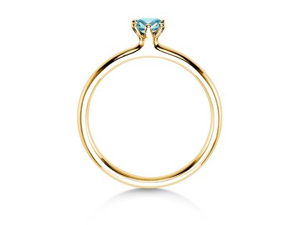 Verlobungsring Classic Colour in 14K Gelbgold mit Blautopas 0,25ct