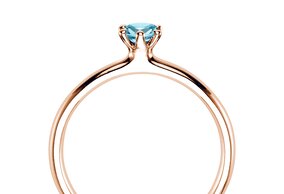 Verlobungsring Classic Colour in 14K Roségold mit Blautopas 0,10ct
