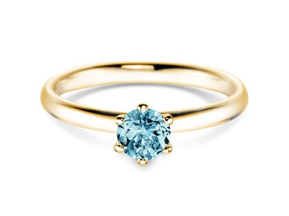 Verlobungsring Classic Colour in 14K Gelbgold mit Blautopas 0,50ct