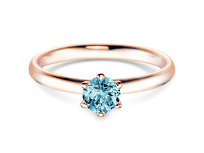 Verlobungsring Classic Colour in 9K Roségold mit Blautopas 0,50ct