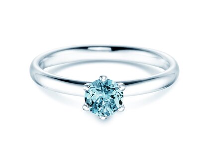Verlobungsring Classic Colour in 9K Weißgold mit Blautopas 0,50ct