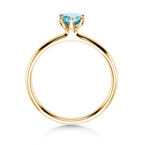 Verlobungsring Classic Colour in 14K Gelbgold mit Blautopas 0,50ct