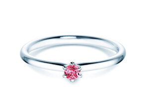 Verlobungsring Classic Colour in Silber 925/- mit Pinker Turmalin 0,05ct