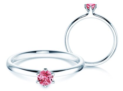 Verlobungsring Classic Colour in 9K Weißgold mit Pinker Turmalin 0,25ct