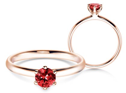 Verlobungsring Classic Colour in 14K Roségold mit Rubin 0,50ct