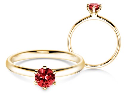 Verlobungsring Classic Colour in 18K Gelbgold mit Rubin 0,50ct