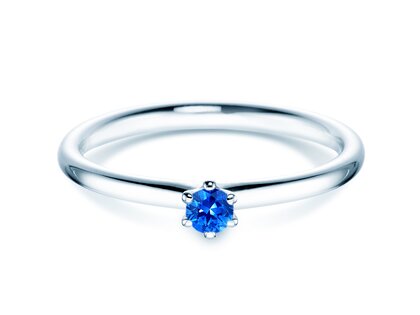 Verlobungsring Classic Colour in Silber 925/- mit Saphir 0,05ct