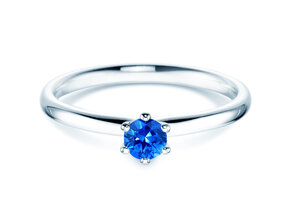 Verlobungsring Classic Colour in 14K Weißgold mit Saphir 0,25ct