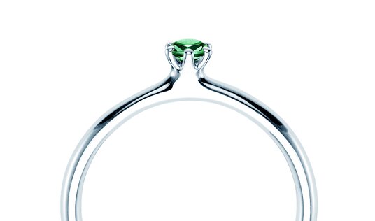 Verlobungsring Classic Colour in 9K Weißgold mit Smaragd 0,05ct