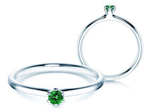Verlobungsring Classic Colour in Silber 925/- mit Smaragd 0,10ct