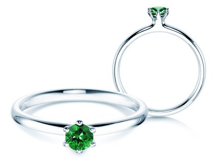 Verlobungsring Classic Colour in Platin 950/- mit Smaragd 0,25ct