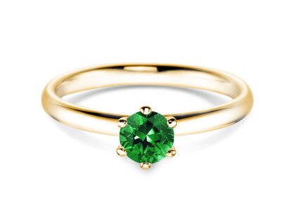 Verlobungsring Classic Colour in 9K Gelbgold mit Smaragd 0,50ct
