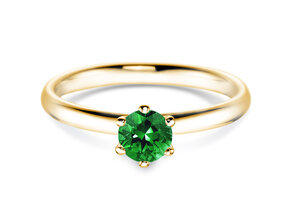 Verlobungsring Classic Colour in 9K Gelbgold mit Smaragd 0,50ct