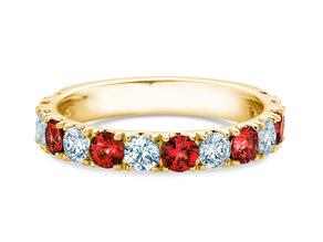 Verlobungsring Dusk mit Diamant und Farbedelstein in Gelbgold