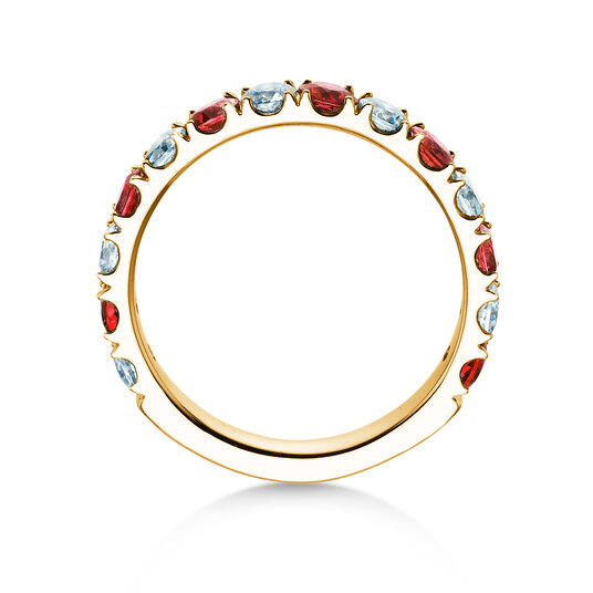 Verlobungsring Dusk mit Diamant und Farbedelstein in Gelbgold