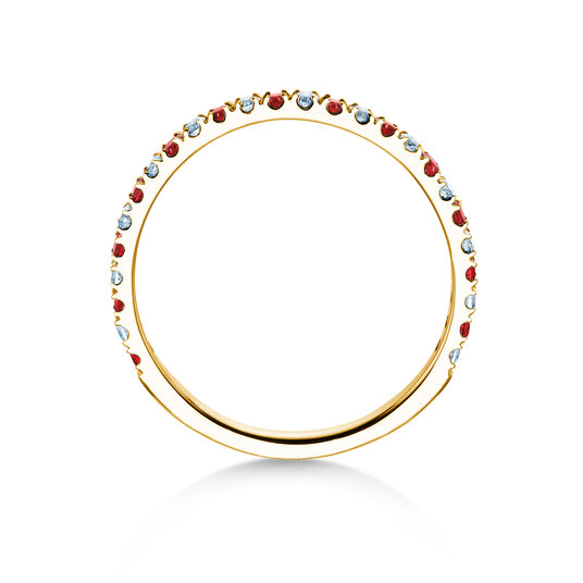 Verlobungsring Dusk mit Diamant und Farbedelstein in 9K Gelbgold mit Rubin 0,19ct und Diamanten 0,19ct