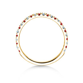 Verlobungsring Dusk mit Diamant und Farbedelstein in 14K Gelbgold mit Rubin 0,19ct und Diamanten 0,19ct
