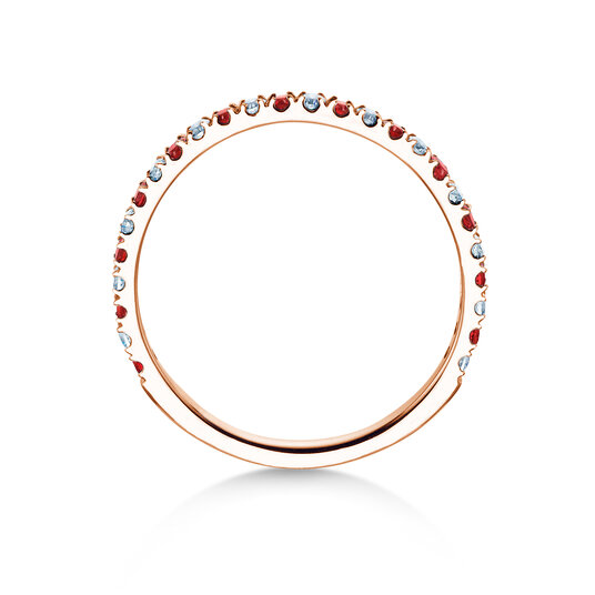 Verlobungsring Dusk mit Diamant und Farbedelstein in 9K Roségold mit Rubin 0,19ct und Diamanten 0,19ct