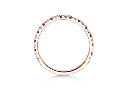 Verlobungsring Dusk mit Diamant und Farbedelstein in 14K Roségold mit Rubin 0,19ct und Diamanten 0,19ct