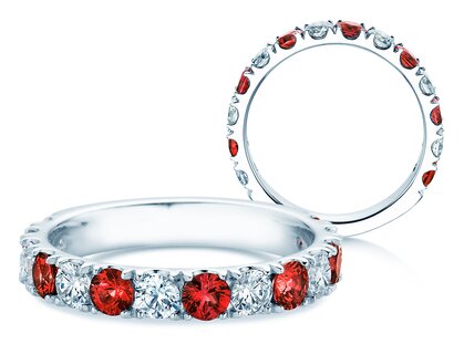 Verlobungsring Dusk mit Diamant und Farbedelstein in Platin