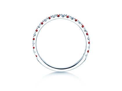 Verlobungsring Dusk mit Diamant und Farbedelstein in 9K Weißgold mit Rubin 0,19ct und Diamanten 0,19ct