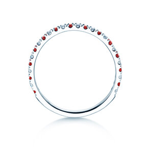 Verlobungsring Dusk mit Diamant und Farbedelstein in 9K Weißgold mit Rubin 0,19ct und Diamanten 0,19ct
