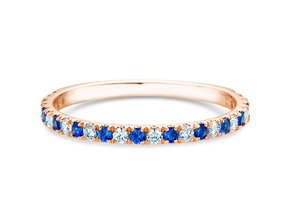 Verlobungsring Dusk mit Diamant und Farbedelstein in 14K Roségold mit Saphir 0,19ct und Diamanten 0,19ct