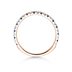 Verlobungsring Dusk mit Diamant und Farbedelstein in 14K Roségold mit Saphir 0,19ct und Diamanten 0,19ct