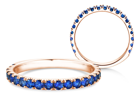 Verlobungsring  Dusk mit Farbedelstein in 14K Roségold mit Saphir 0,96ct