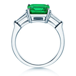 Verlobungsring Emerald Elegance in 14K Weißgold mit Smaragd 1,80ct und Diamanten 0,40ct