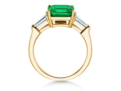 Verlobungsring Emerald Elegance in 9K Gelbgold mit Smaragd 1,80ct und Diamanten 0,40ct