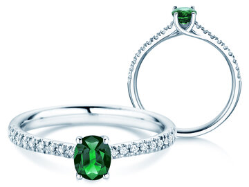 Verlobungsring Glow Pavé in Weißgold