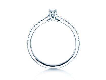 Geburtsstein-Ring Glow Pavé April in 14K Weißgold mit Diamant 0,25ct und Diamanten 0,09ct
