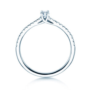 Geburtsstein-Ring Glow Pavé April in 14K Weißgold mit Diamant 0,25ct und Diamanten 0,09ct