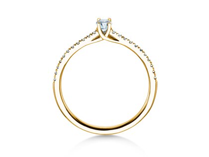 Geburtsstein-Ring Glow Pavé April in 14K Gelbgold mit Diamant 0,25ct und Diamanten 0,09ct