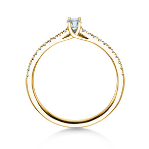 Geburtsstein-Ring Glow Pavé April in 14K Gelbgold mit Diamant 0,25ct und Diamanten 0,09ct