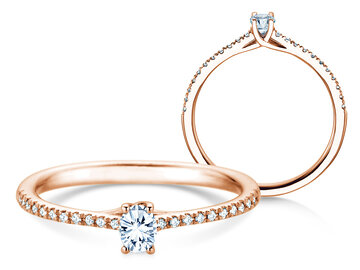 Geburtsstein-Ring Glow Pavé April in 9K Weißgold mit Diamant 0,25ct und Diamanten 0,09ct