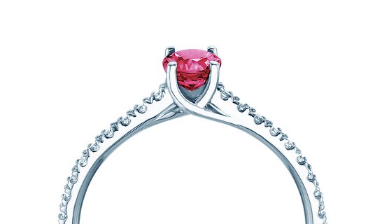 Geburtsstein-Ring Glow Pavé Mai in 9K Roségold mit Smaragd 0,25ct und Diamanten 0,09ct
