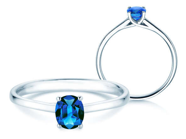 Verlobungsring Glow in 9K Weißgold mit Saphir 0,60ct